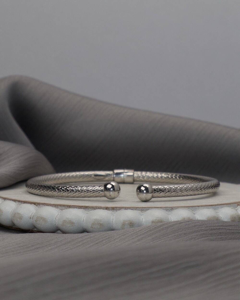 Vintage JC Italy Sterling Silver Flexible Woven Vuff Bracelet 9.7G / 7.7in N1485